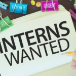 Interns wanted written on a post it for first internship.