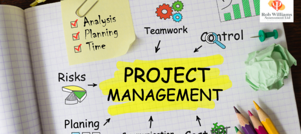 Project manager jobs with Project Management mindmap written on page.